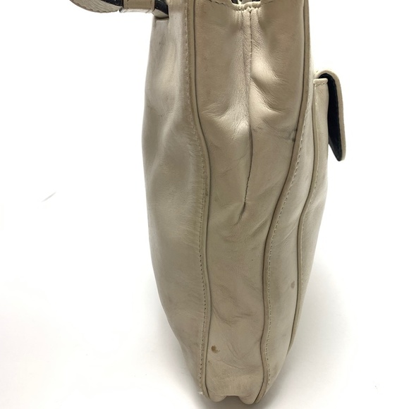 Kenneth Cole New York Ivory Genuine Leather Shoulder Bag Purse Tote Satchel - Picture 10 of 16